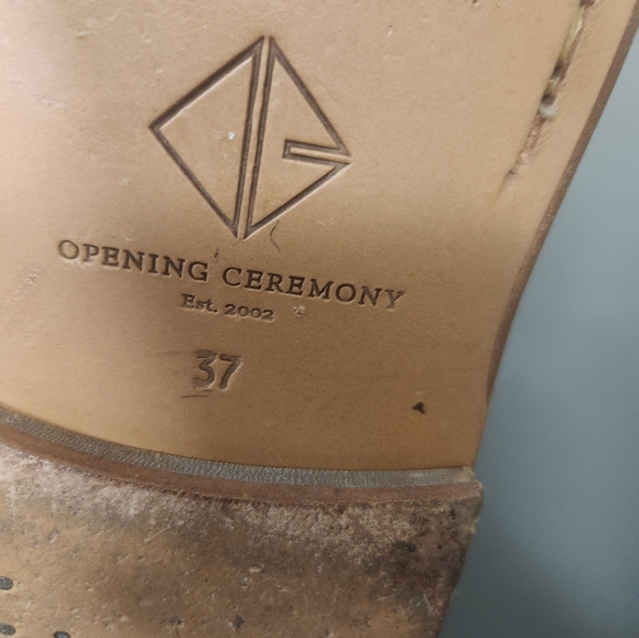 Opening Ceremony Oxfords Black and gold laced up loafers Sz 37 - Picture 9 of 10